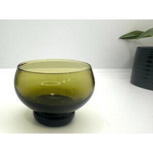 Vintage Olive Green Replacement Glass With Rounded Base